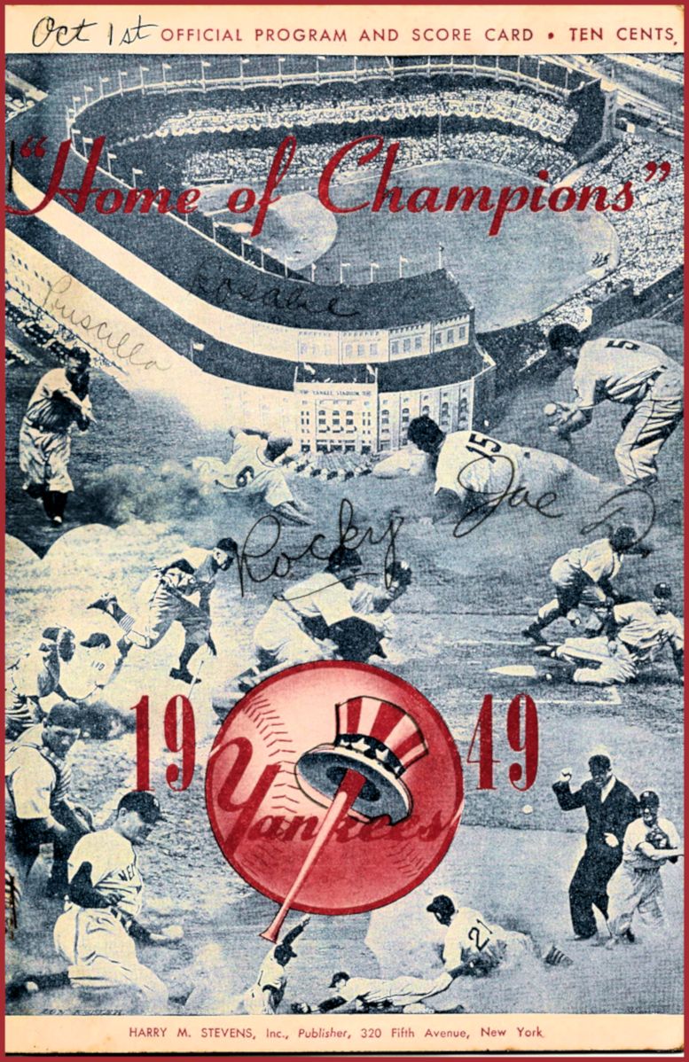 1949Oct1 Program -
                          Joe DiMaggio Day at Yankee Stadium