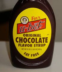 Fox's u-bet chocolate flavor
                  syrup